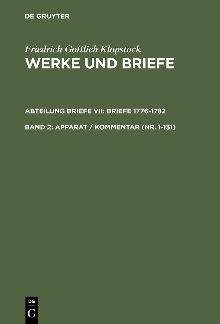 Apparat / Kommentar (Nr. 1-131) (Werke und Briefe, Band 7) Contemporary literature