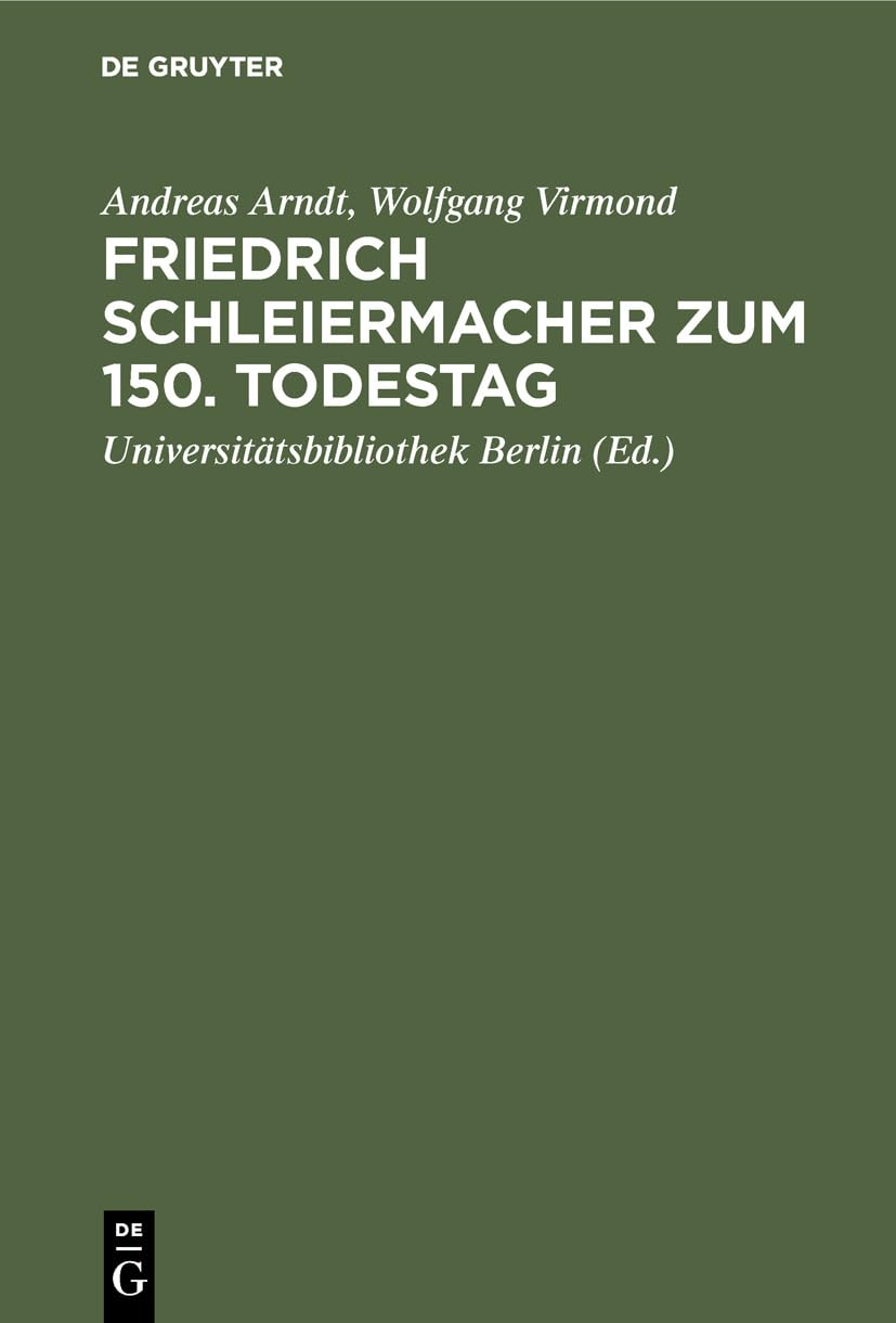 Friedrich Schleiermacher zum 150. Todestag book