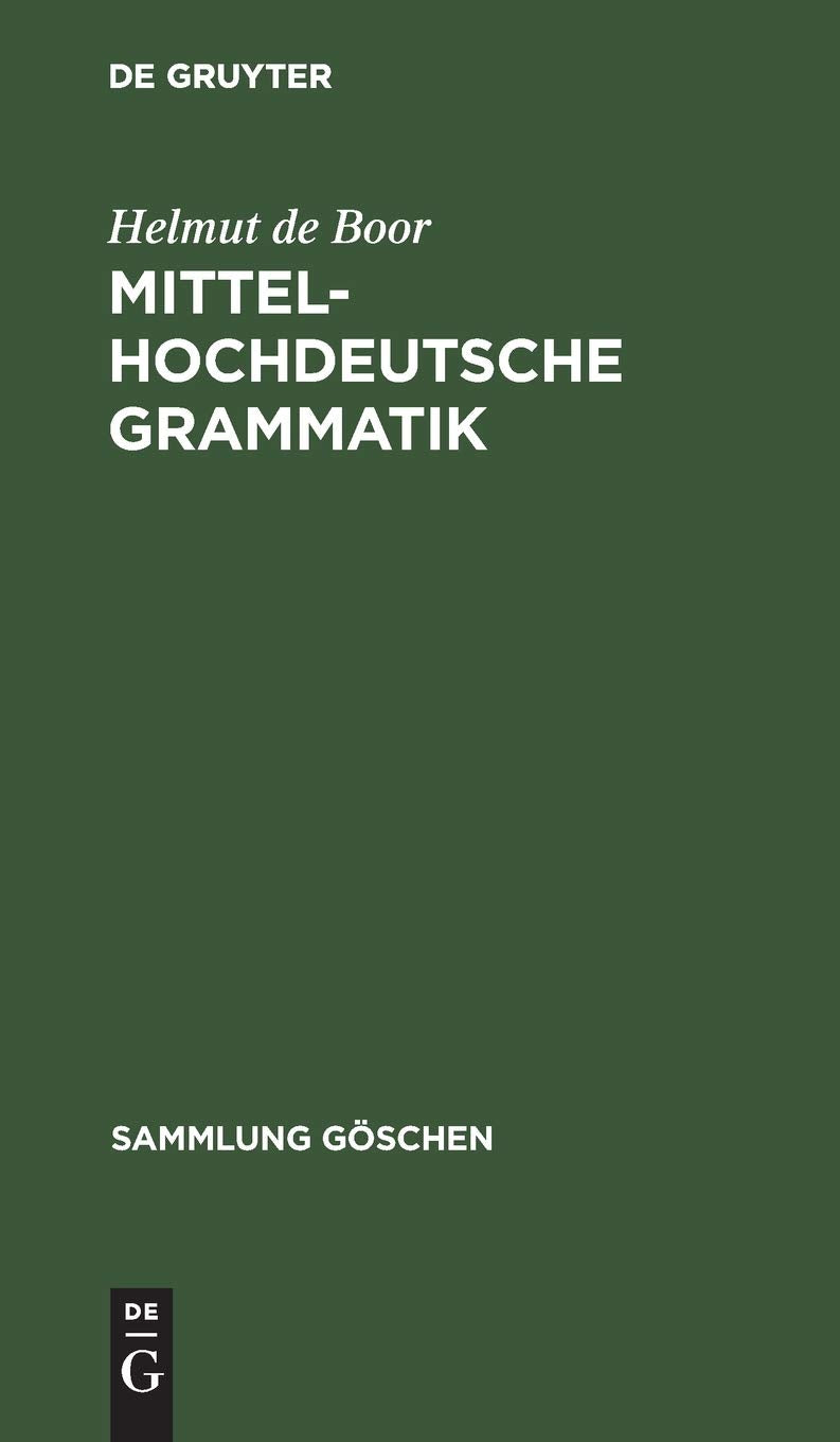 Product Image: Mittelhochdeutsche Grammatik