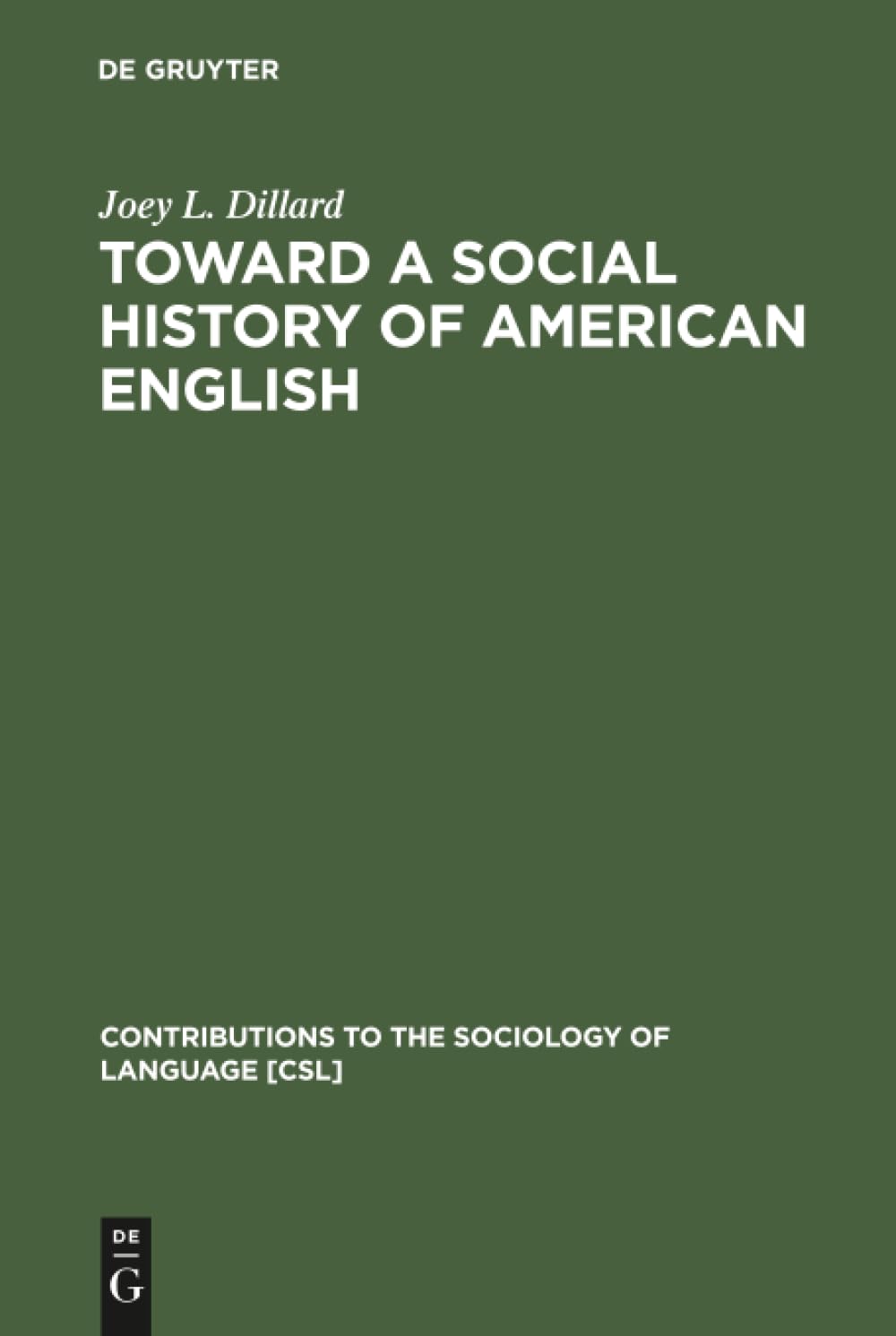 Toward a Social History of American English book