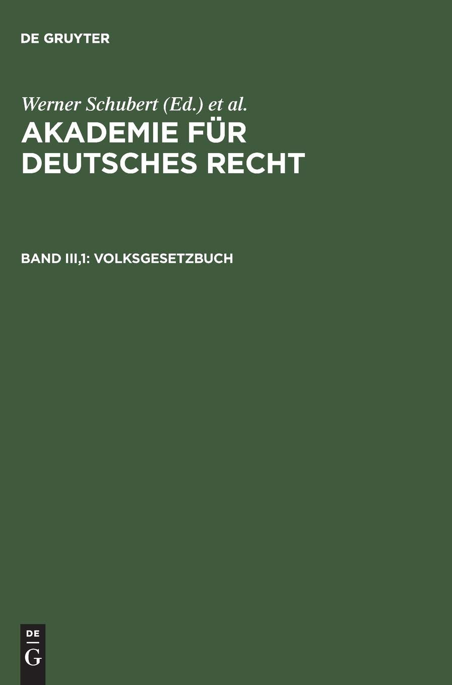 Volksgesetzbuch: Teilentwürfe, Arbeitsberichte Und Sonstige Materialien book