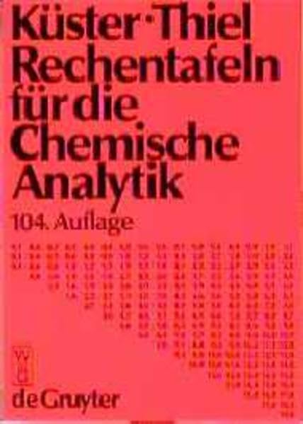 Rechentafeln für die chemische Analytik Natural Sciences Books