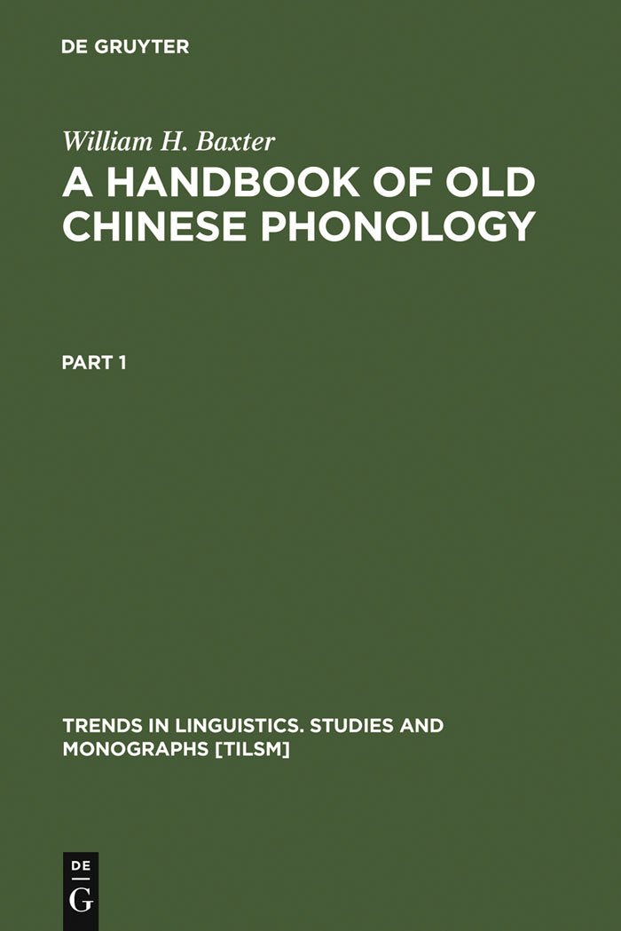 A Handbook of Old Chinese Phonology book