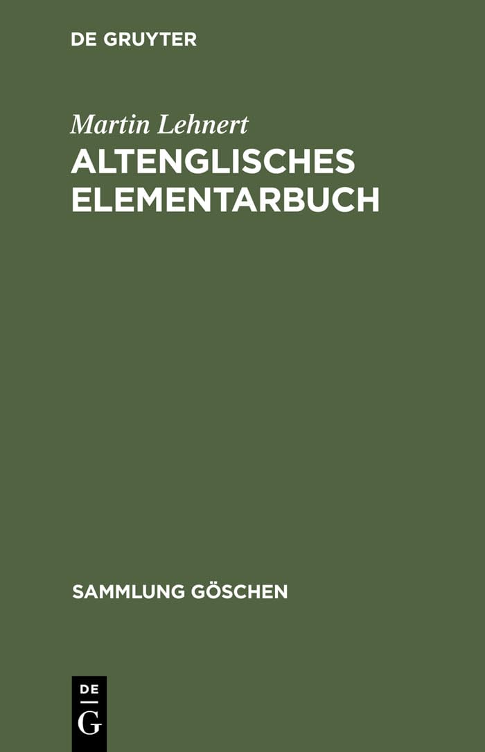 Altenglisches Elementarbuch Social Sciences Books