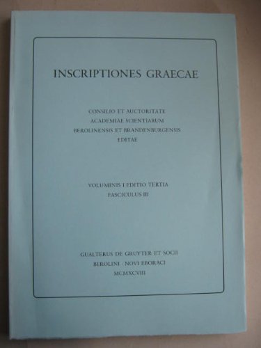 Indices: Consilio Et Auctoritate Academiae Scientiarum Berolinensis Et Brandenburgensis Editae (Inscriptiones Graecae) Social Sciences
