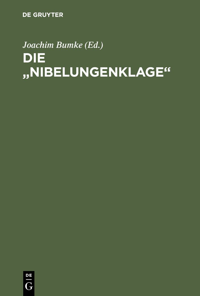 Die „Nibelungenklage“: Synoptische Ausgabe aller vier Fassungen Contemporary literature