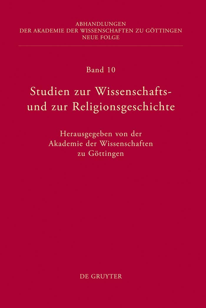 Studien zur Wissenschafts- und zur Religionsgeschichte Philosophy