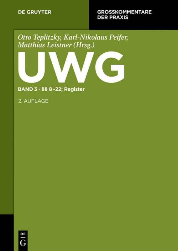 §§ 8-22; Register (Großkommentare der Praxis) Law