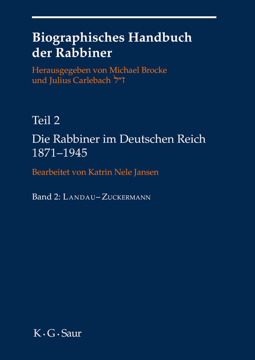 Die Rabbiner im Deutschen Reich 1871-1945 Politics & History