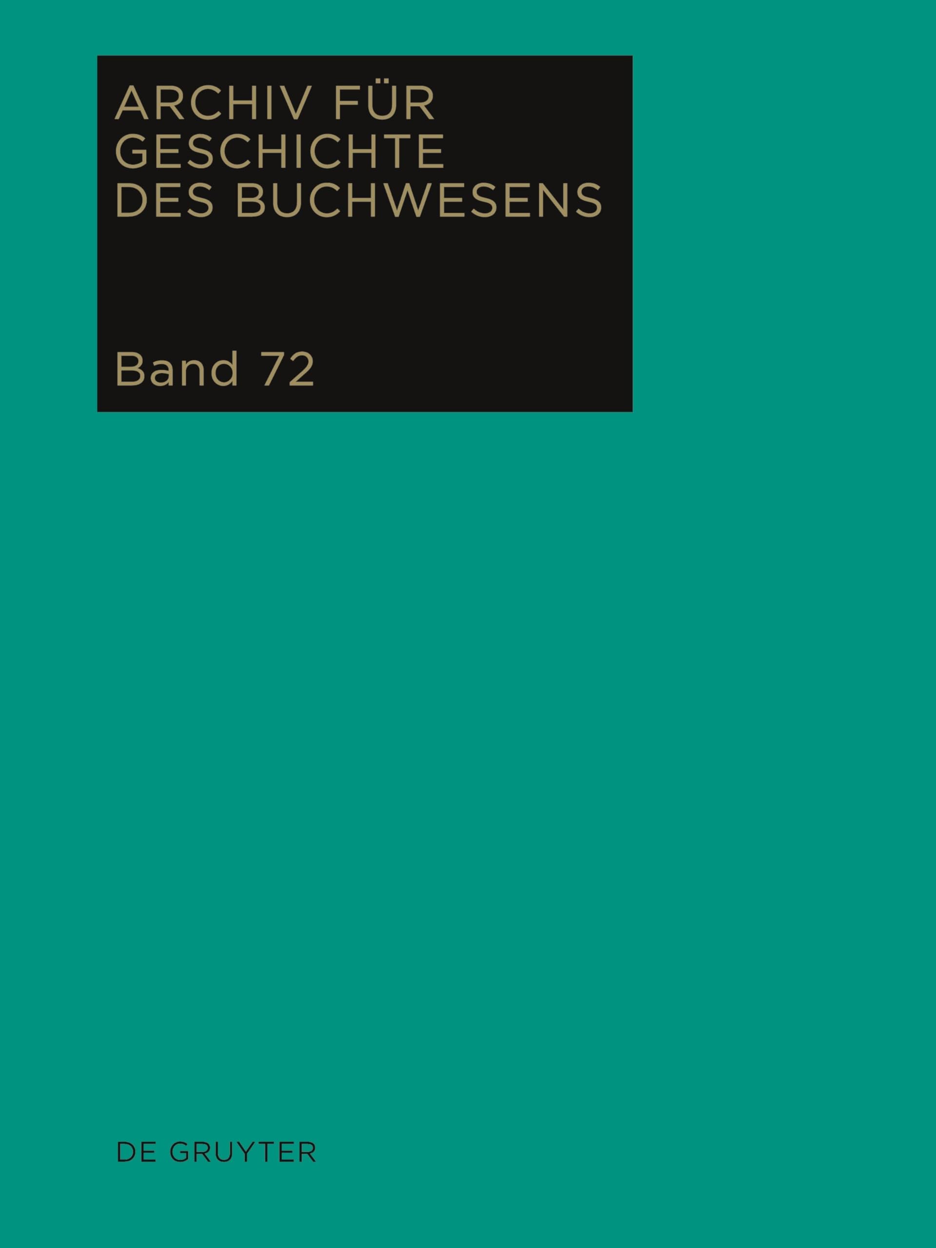 2017 (Archiv für Geschichte des Buchwesens, Band 72) Law