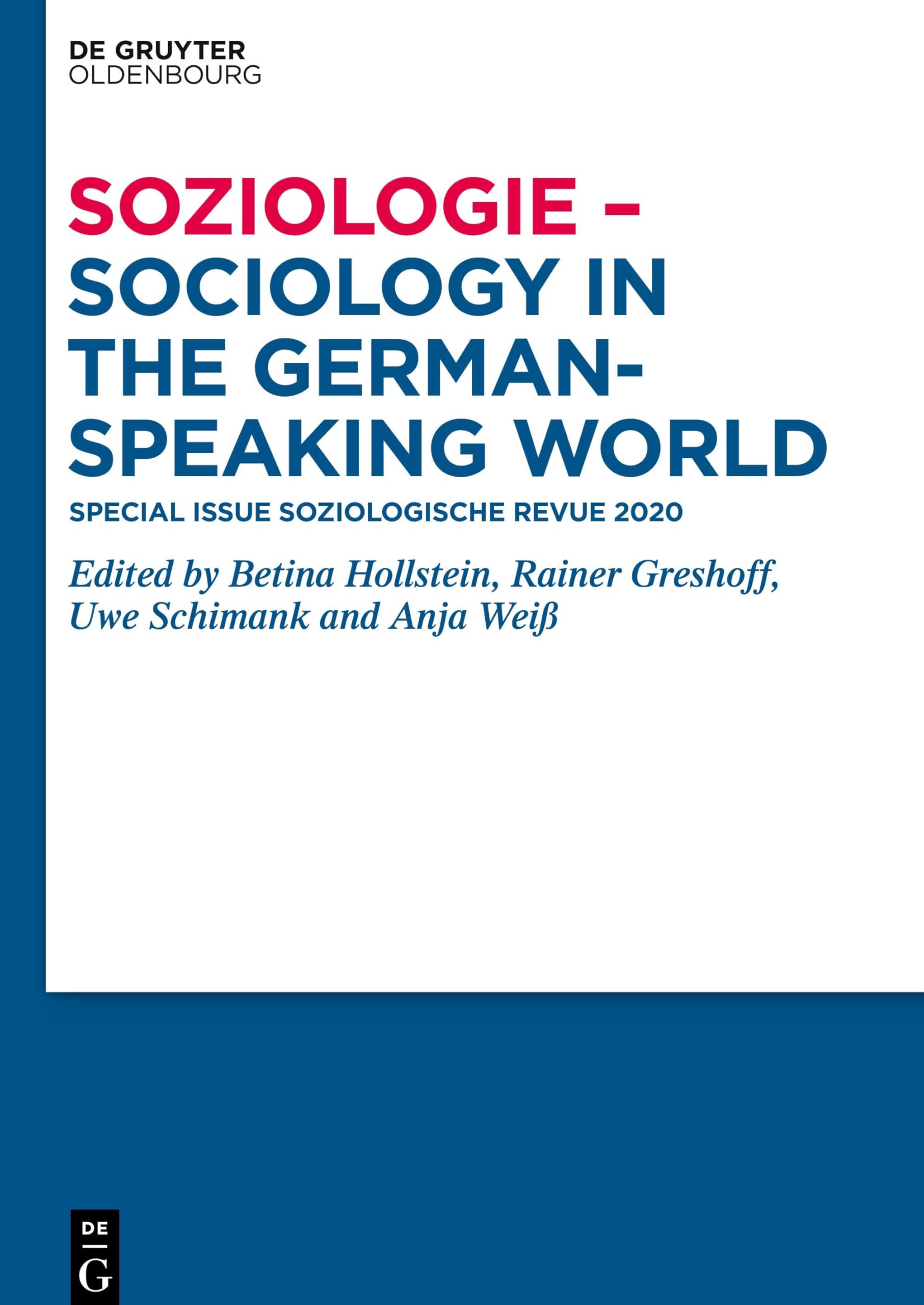Soziologie - Sociology in the German-Speaking World: Special Issue Soziologische Revue 2020 Law