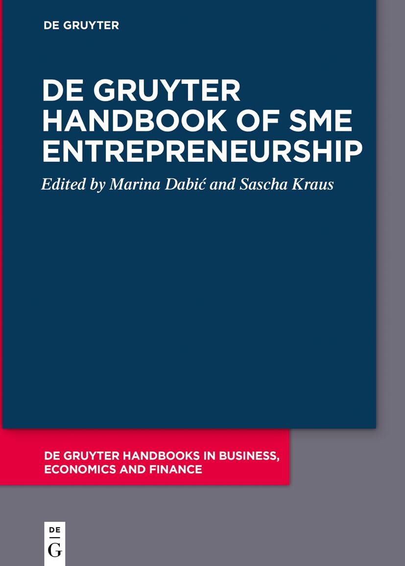De Gruyter Handbook of SME Entrepreneurship Law