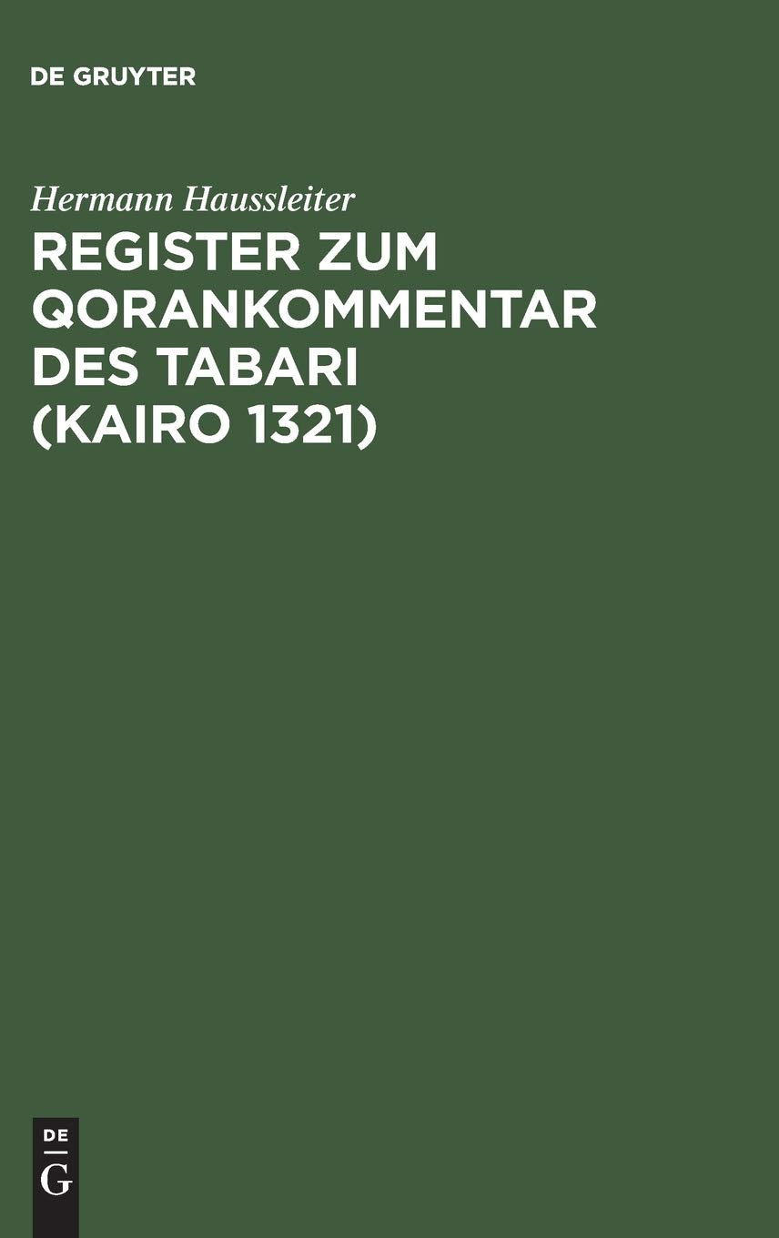 Register zum Qorankommentar des Tabari (Kairo 1321) General education