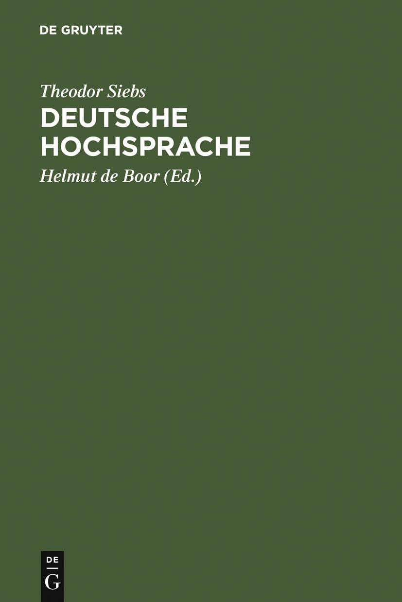 Deutsche Hochsprache: Bühnenaussprache Social Sciences