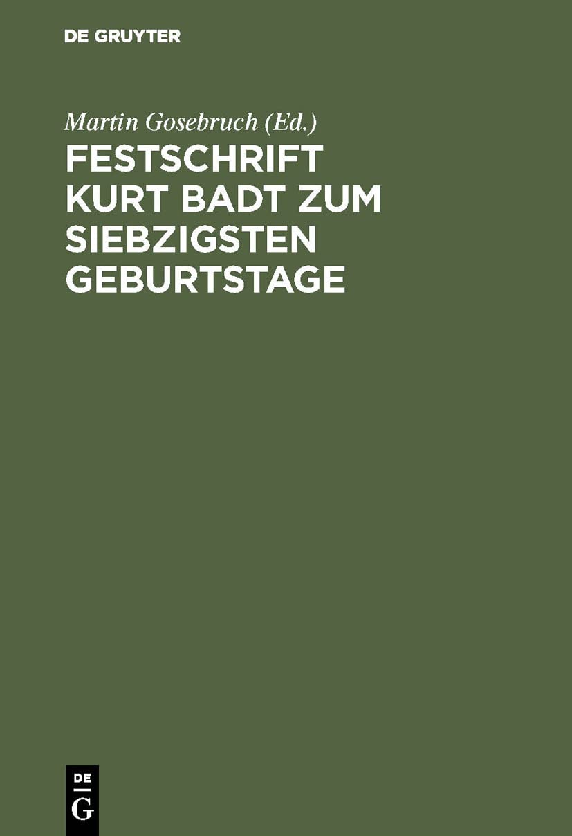 Festschrift Kurt Badt zum siebzigsten Geburtstage: Beiträge aus Kunst- und Geistesgeschichte Architecture