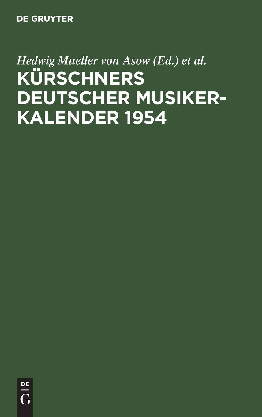 Kürschners Deutscher Musiker-Kalender 1954 General education