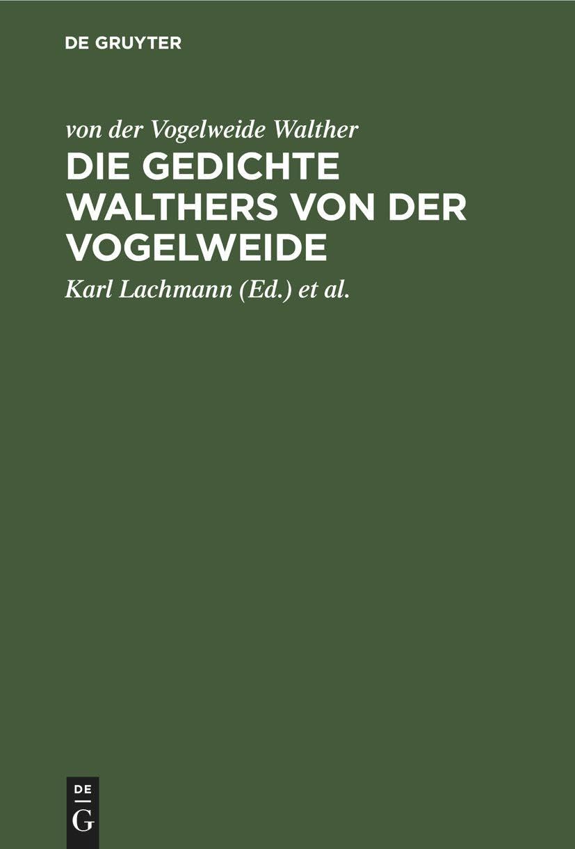 Die Gedichte Walthers von der Vogelweide Poetry