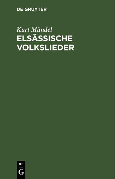 Product Image: Elsässische Volkslieder