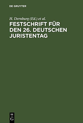 Festschrift für den 26. Deutschen Juristentag Books