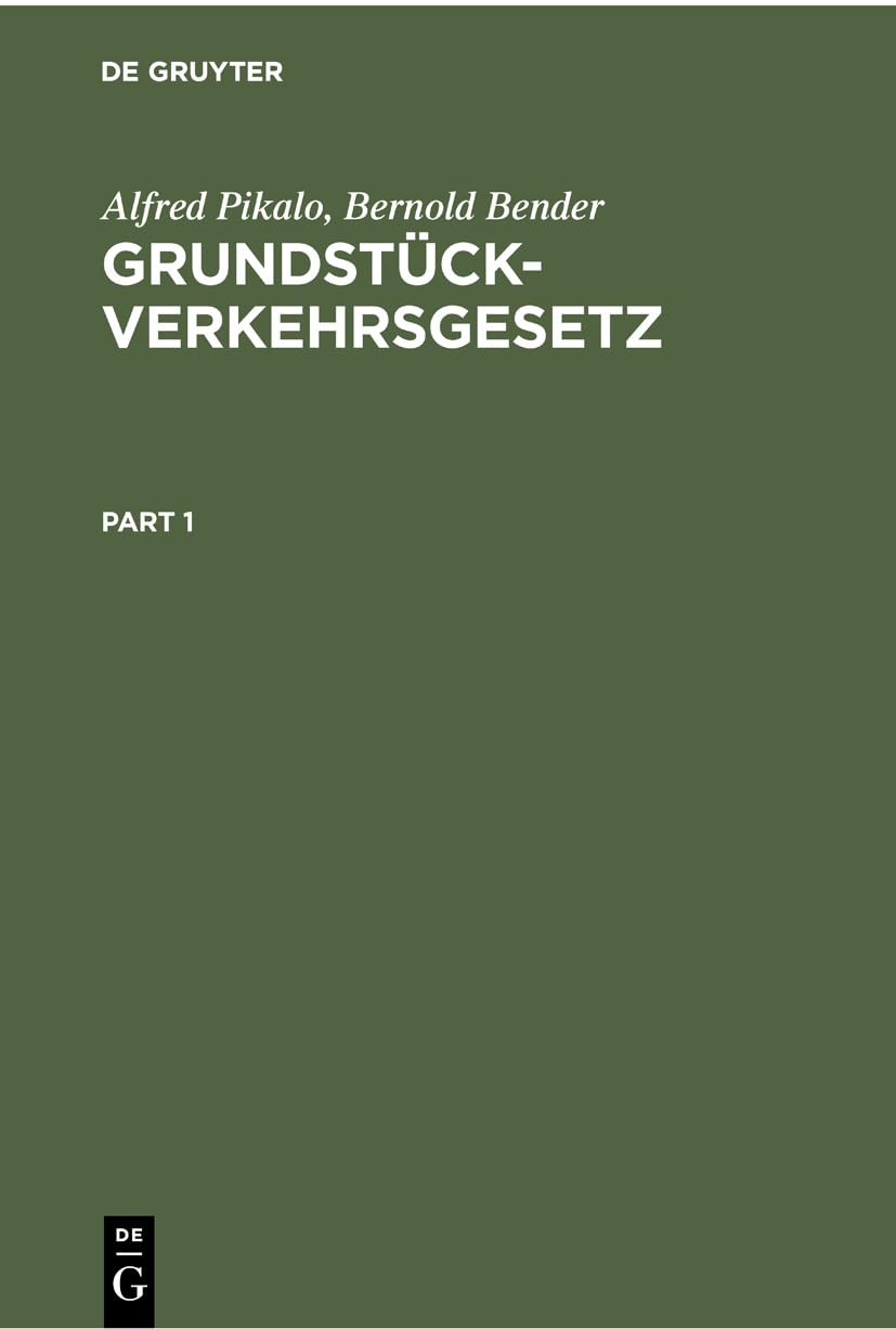 Grundstückverkehrsgesetz: Kommentar Law