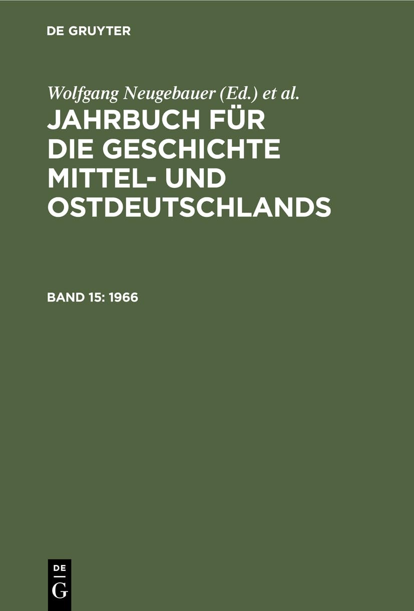 1966 (Jahrbuch für die Geschichte Mittel- und Ostdeutschlands) Politics & History