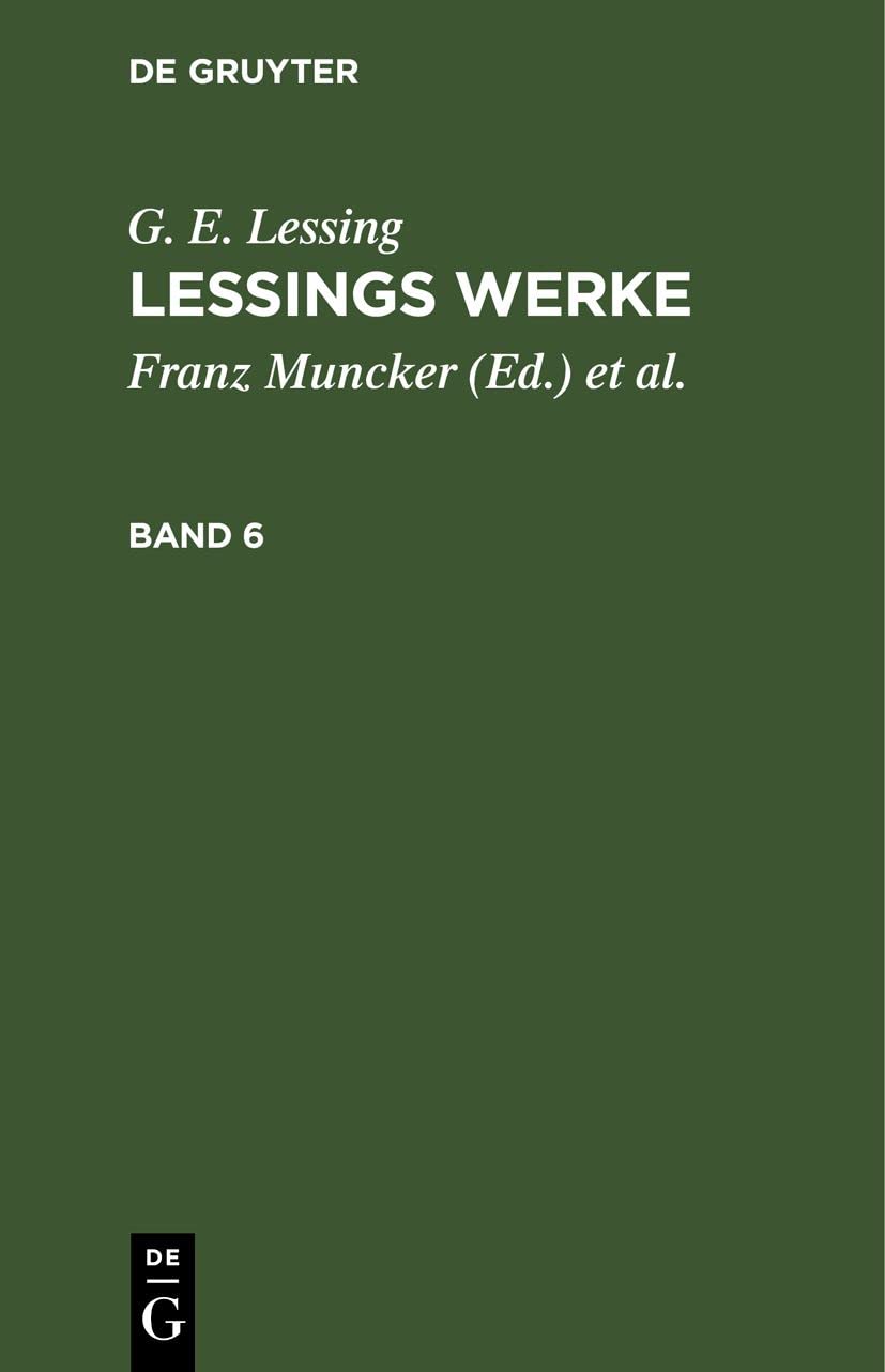 Product Image: G. E. Lessing: Lessings Werke. Band 6