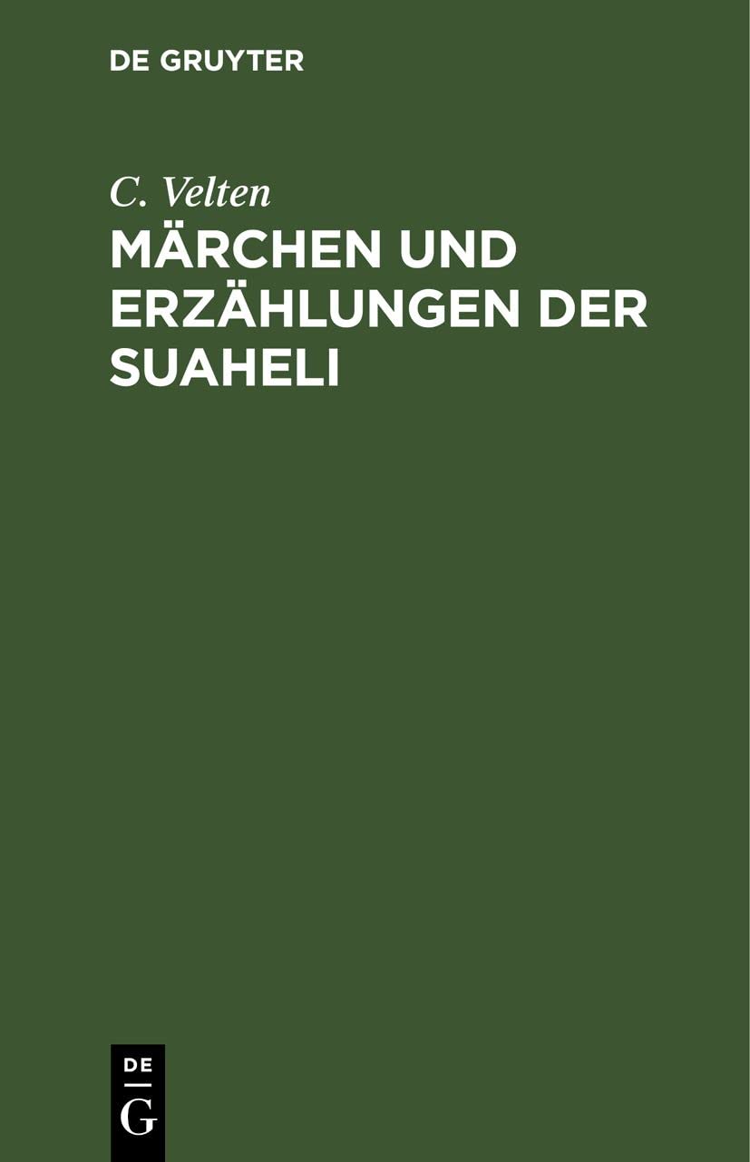 Märchen und Erzählungen der Suaheli Social Sciences