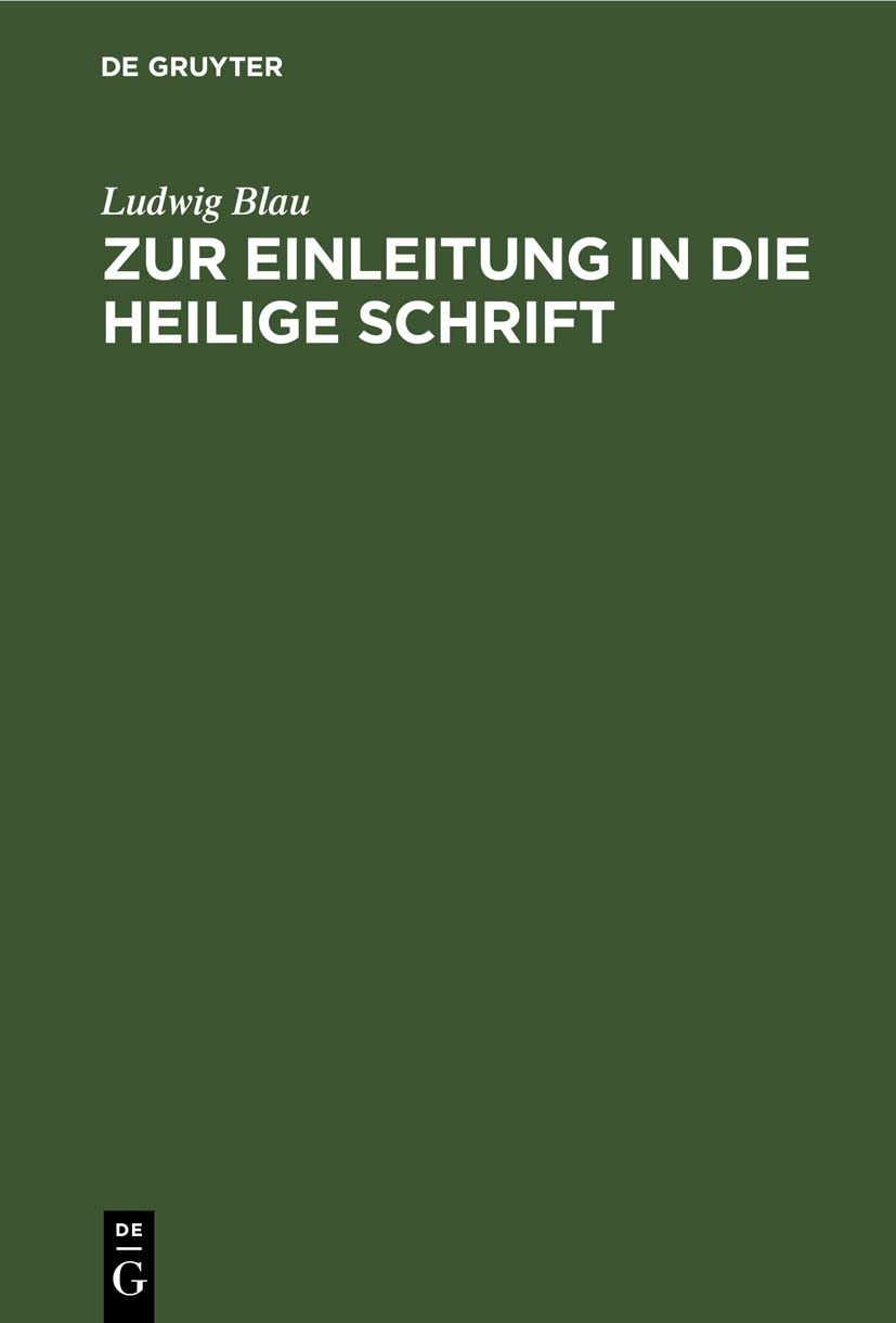 Zur Einleitung in die Heilige Schrift Social Sciences