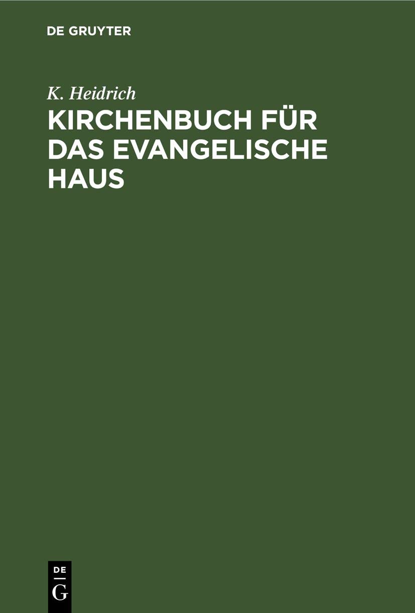 Kirchenbuch für das evangelische Haus Social Sciences