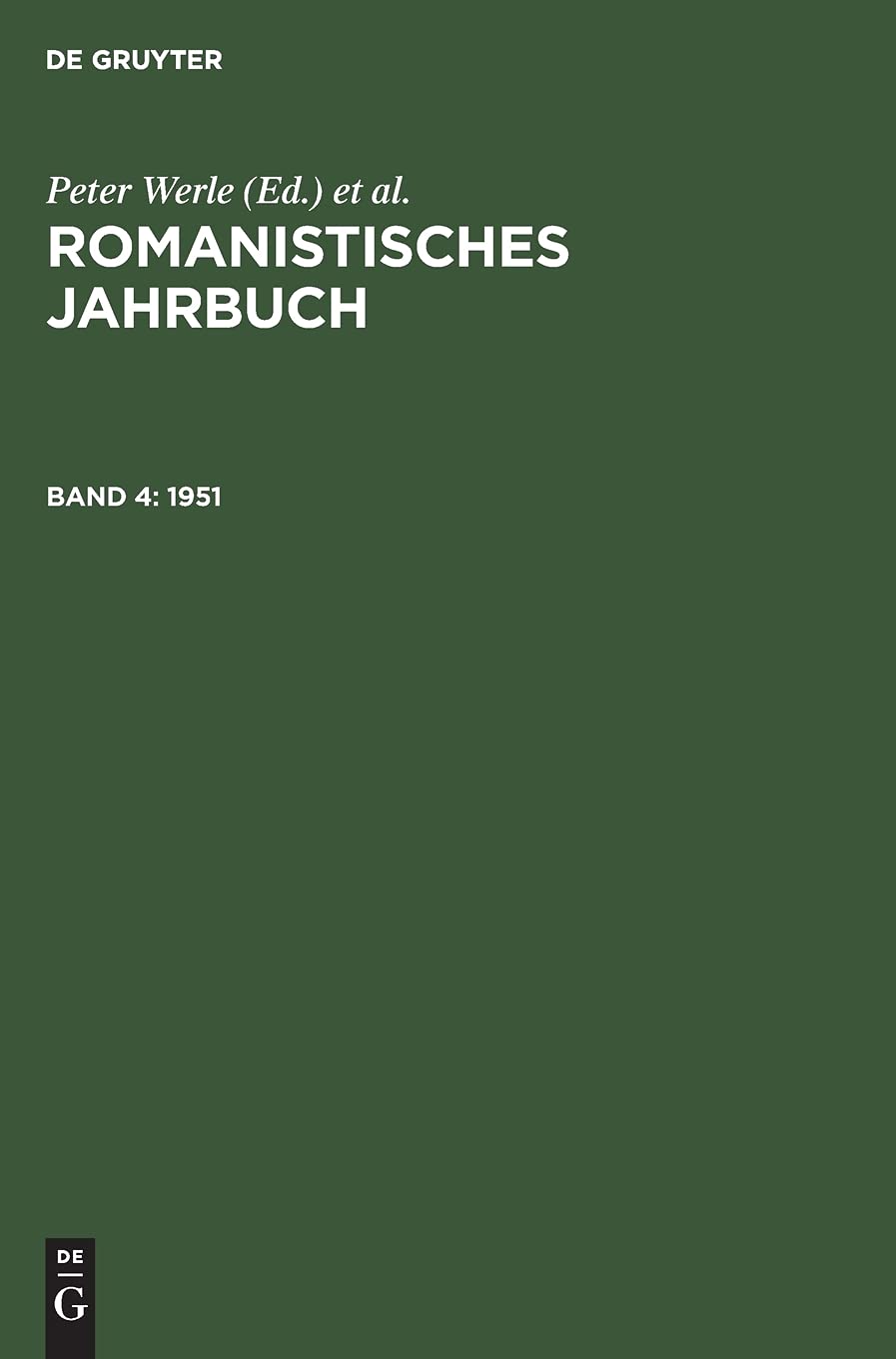 1951: ROMAN-B, Band 4 (Romanistisches Jahrbuch) Foreign Languages ​​& Dictionaries