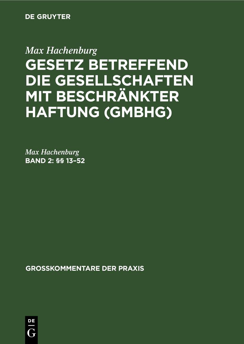 §§ 13–52 (Großkommentare der Praxis) Law