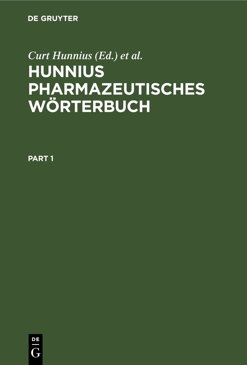 Hunnius Pharmazeutisches Wörterbuch Medicine