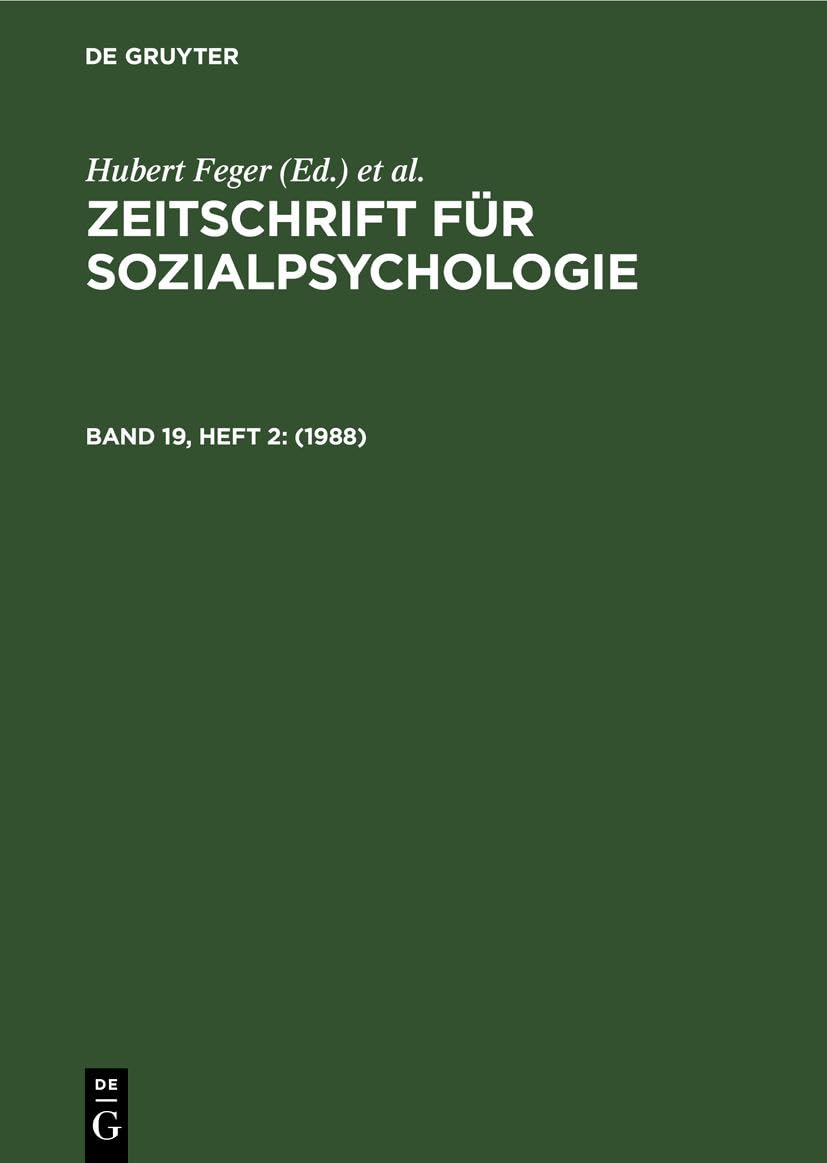 1988: DE (Zeitschrift für Sozialpsychologie) Media & Communication