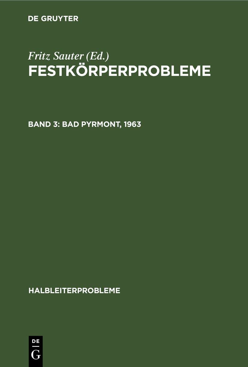 Bad Pyrmont, 1963 (Halbleiterprobleme, 9, Band 9) Media & Communication