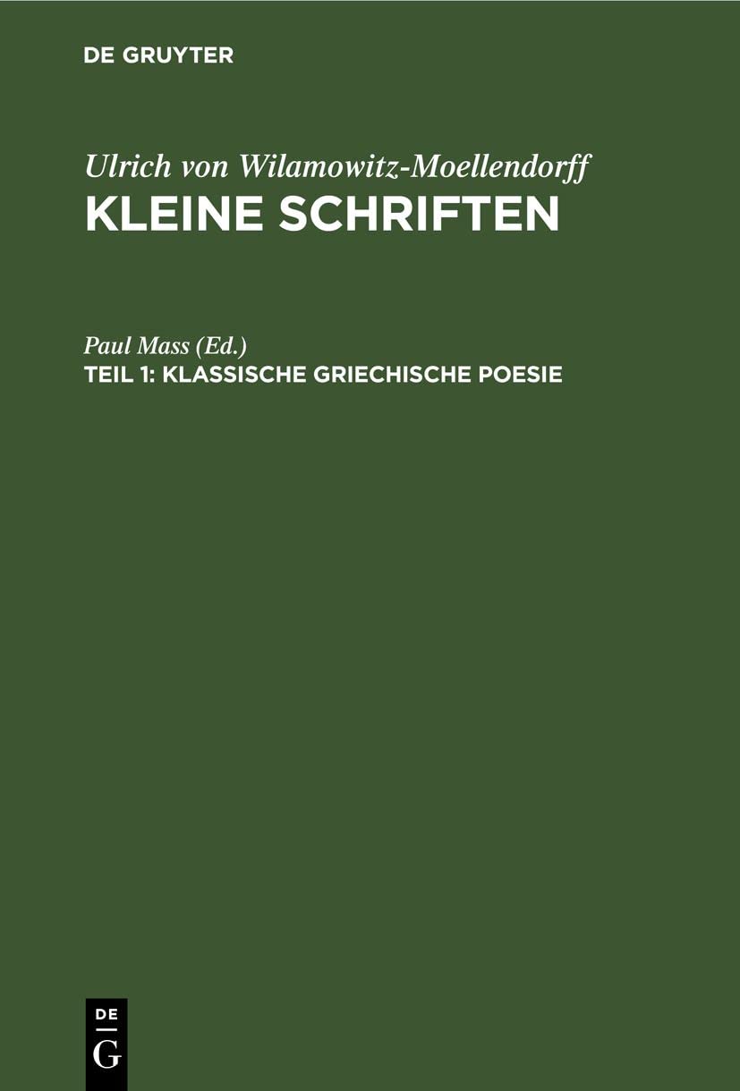 Klassische griechische Poesie Contemporary literature