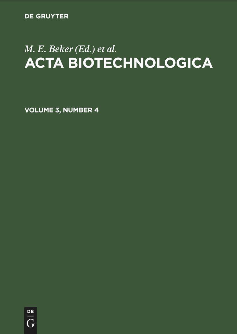 Acta Biotechnologica. Volume 3, Number 4 Business & Technology