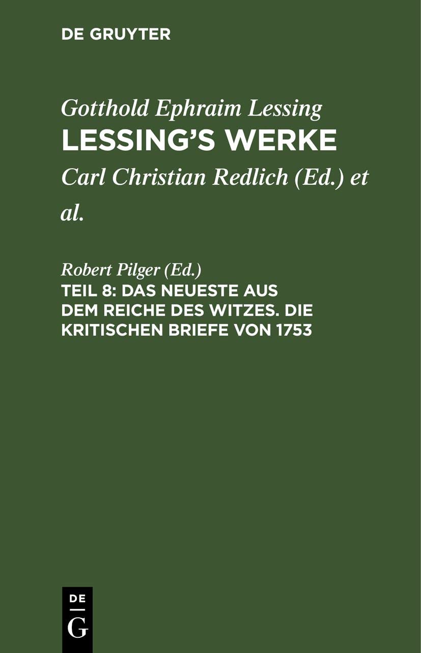 Das Neueste aus dem Reiche des Witzes. Die kritischen Briefe von 1753 Contemporary literature