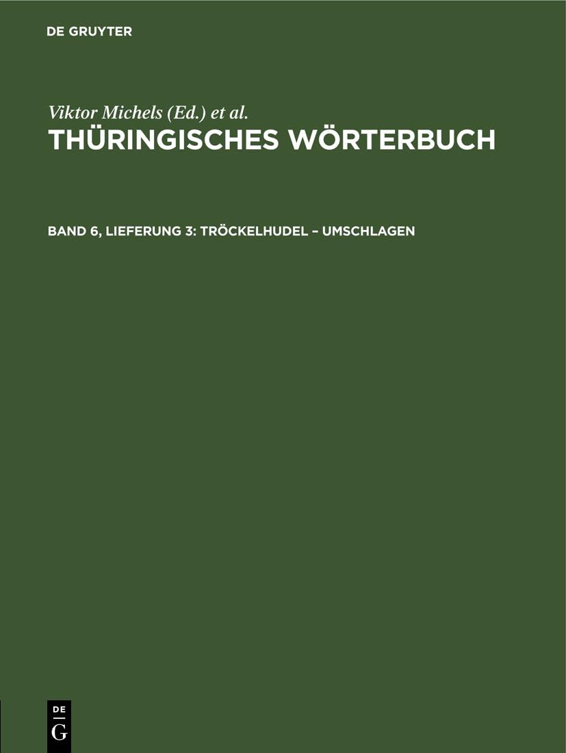 Tröckelhudel – umschlagen (Thüringisches Wörterbuch) Business, Finance & Career