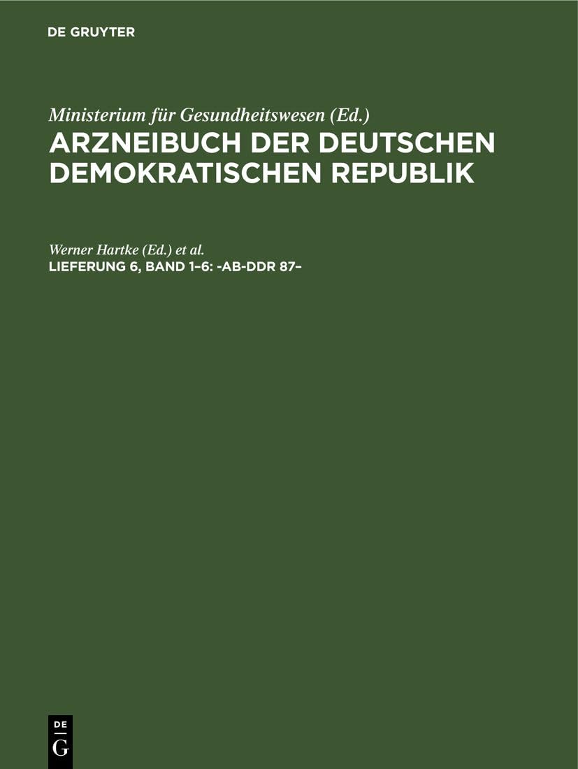 -AB-DDR 87–: DE (Arzneibuch der Deutschen Demokratischen Republik) Medicine