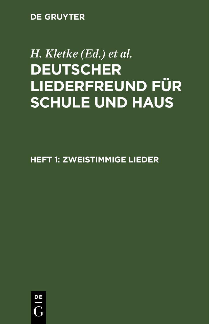Zweistimmige Lieder (Deutscher Liederfreund für Schule und Haus) Business, Finance & Career