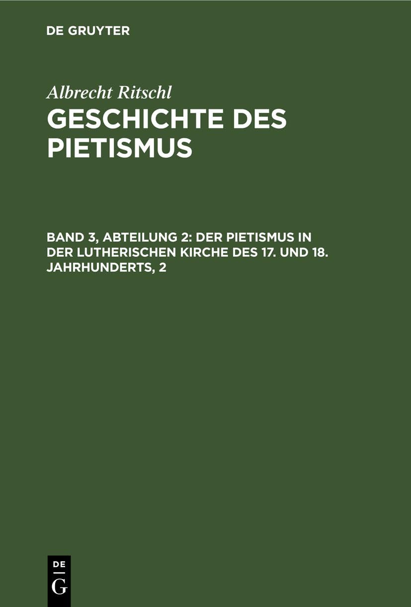 Der Pietismus in der lutherischen Kirche des 17. und 18. Jahrhunderts, 2 Religion & Esotericism