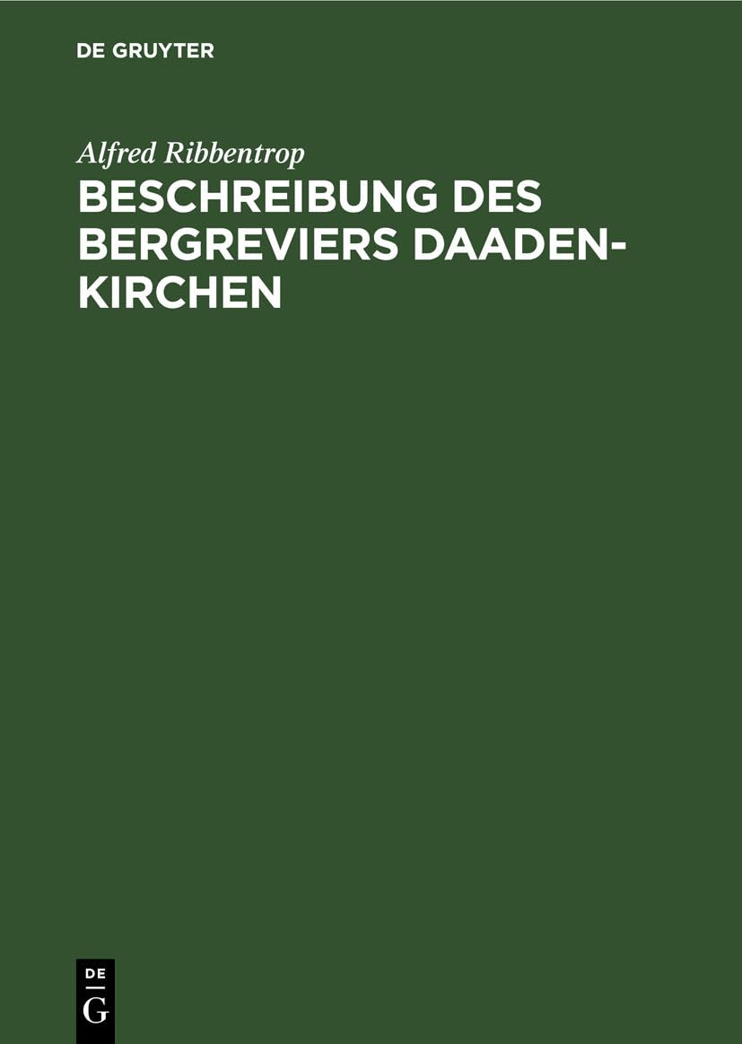 Beschreibung des Bergreviers Daaden-Kirchen Business, Finance & Career