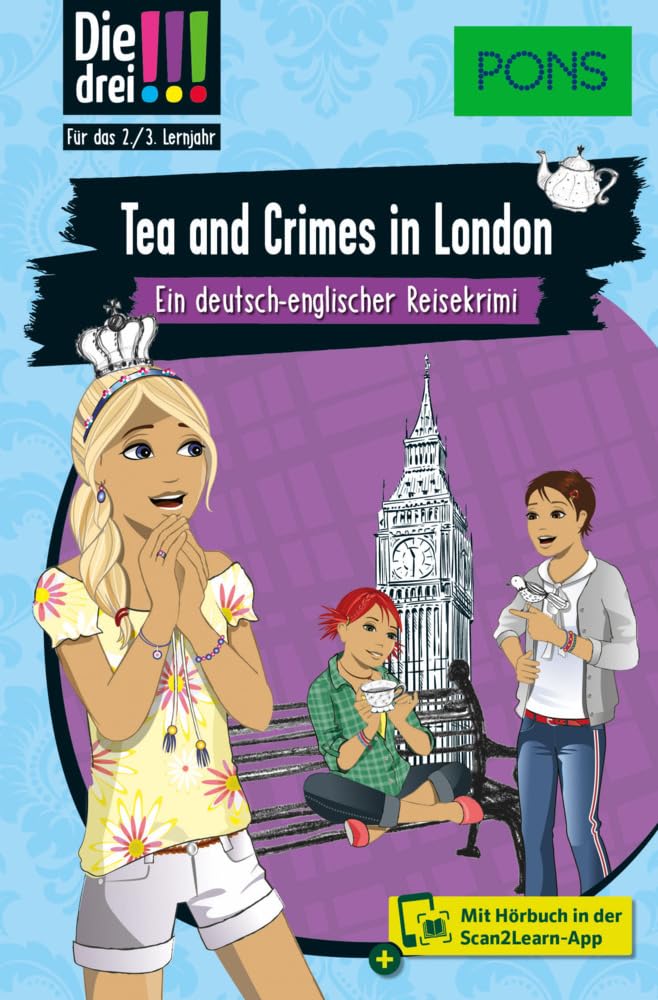 PONS Die Drei !!! - Tea and Crimes in London Foreign Languages ​​& Dictionaries