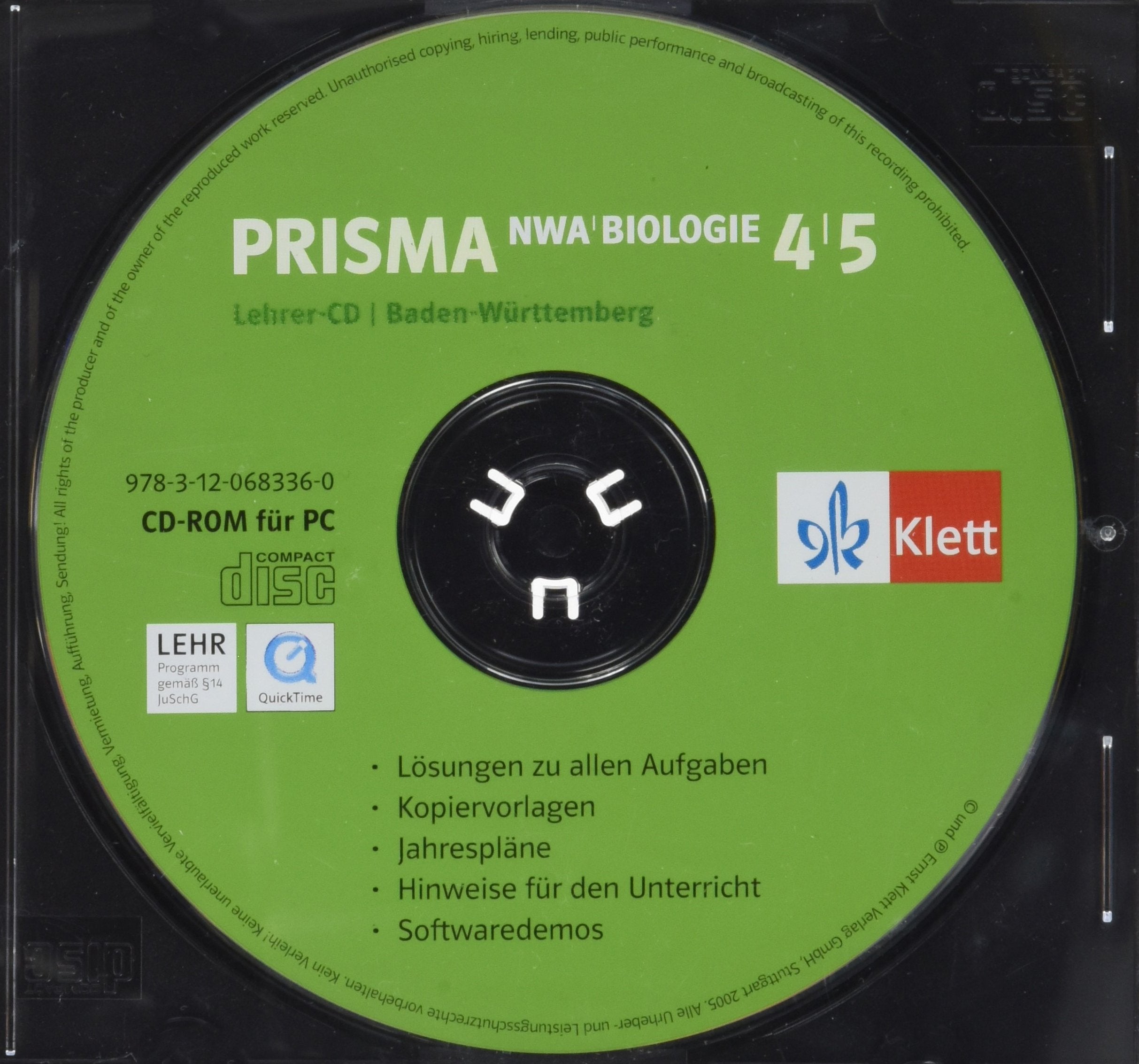 PRISMA NWA Biologie 4/5. Ausgabe Baden-Württemberg: Lehrerhinweise auf CD-ROM Klasse 8/9 (PRISMA NWA. Ausgabe ab 2004) Education & Training