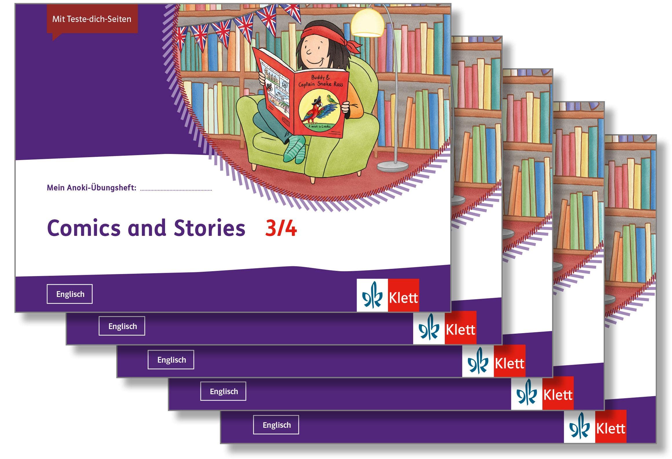 Mein Anoki-Übungsheft. Comics and Stories. Arbeitsheft Klasse 3/4 (5-er Paket) Foreign Languages ​​& Dictionaries