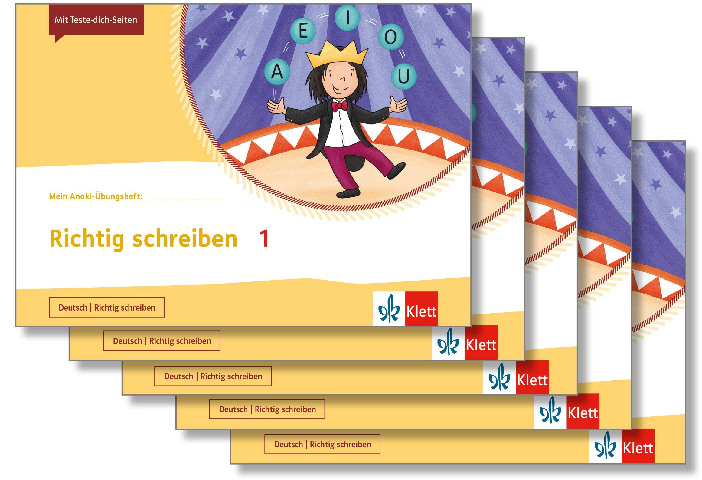 Richtig schreiben 1: Übungsheft im 5er-Paket Klasse 1 (Mein Anoki-Übungsheft) Study Guides