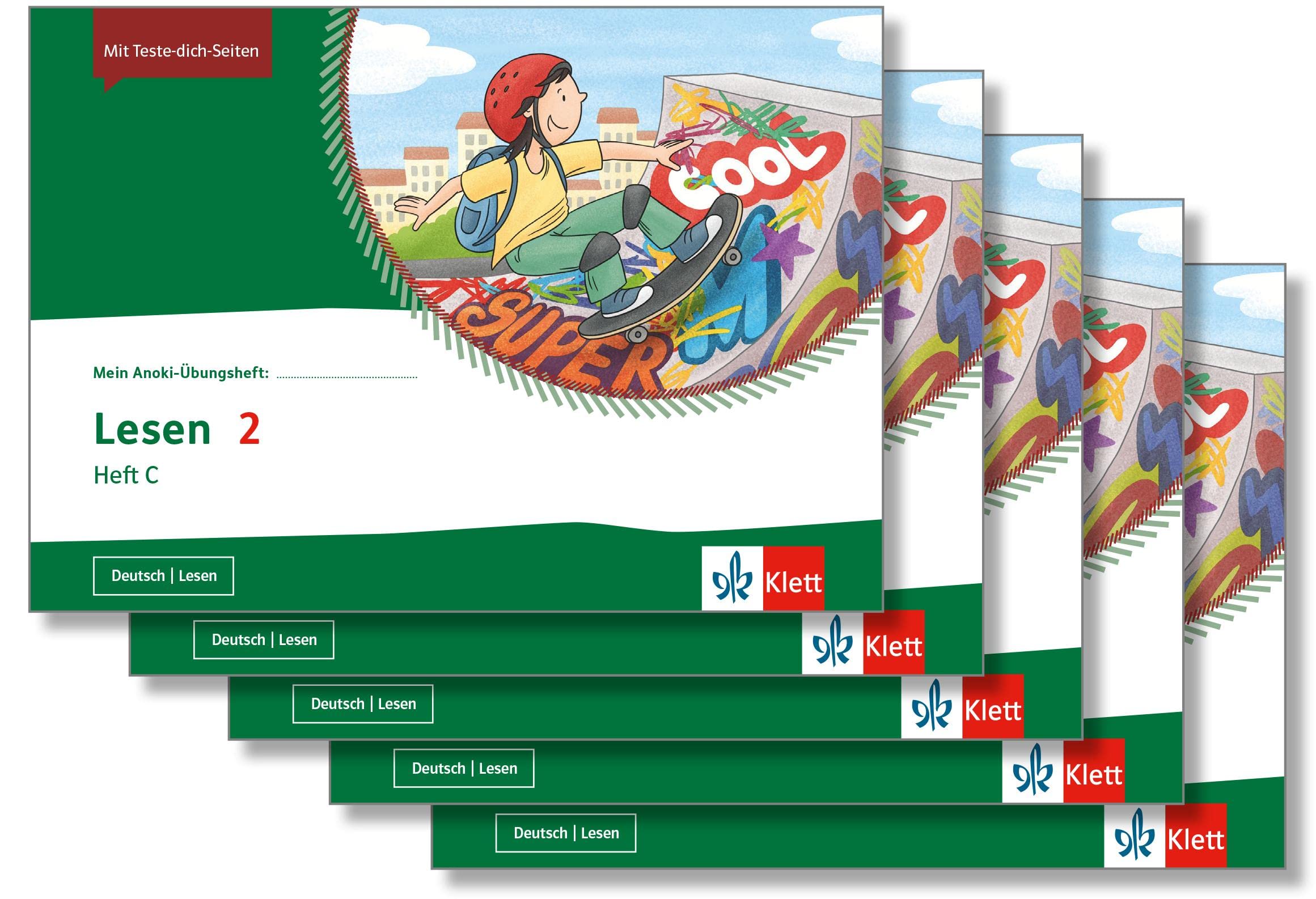 Lesen 2. Heft C: Übungsheft im 5er-Paket Klasse 2 (Mein Anoki-Übungsheft) Study Guides