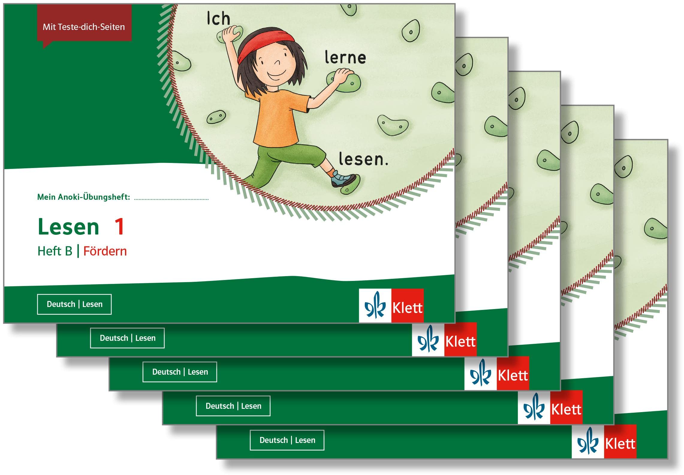 Lesen 1. Heft B | Fördern: Übungsheft im 5er-Paket Klasse 1 (Mein Anoki-Übungsheft) Study Guides