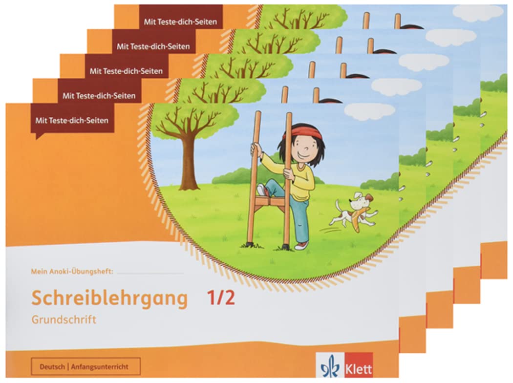 Schreiblehrgang Grundschrift 1/2: Übungsheft im 5er-Paket Klasse 1/2 (Mein Anoki-Übungsheft) Study Guides