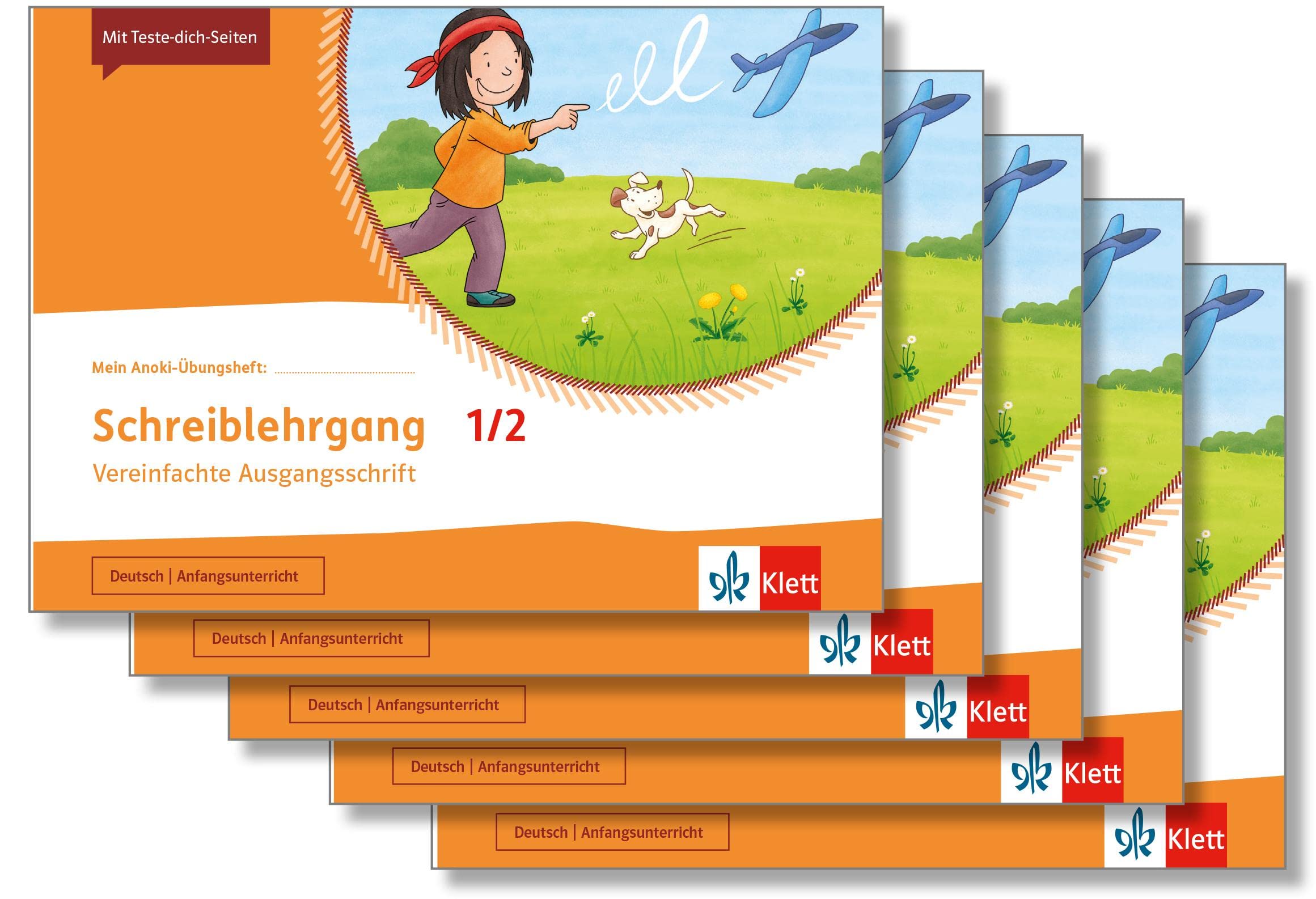 Schreiblehrgang Vereinfachte Ausgangsschrift 1/2: Übungsheft im 5er-Paket Klasse 1/2 (Mein Anoki-Übungsheft) Study Guides